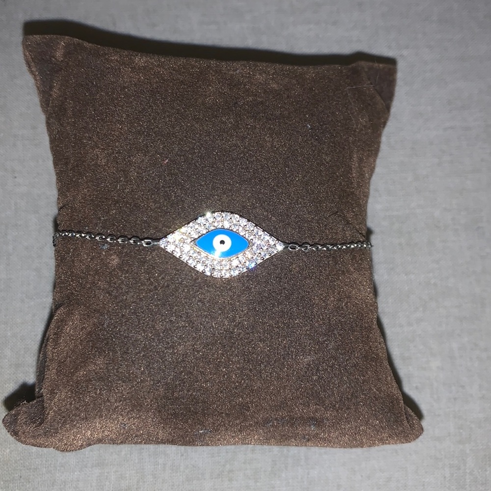 Sterling Silver Evil Eye dainty bracelet
